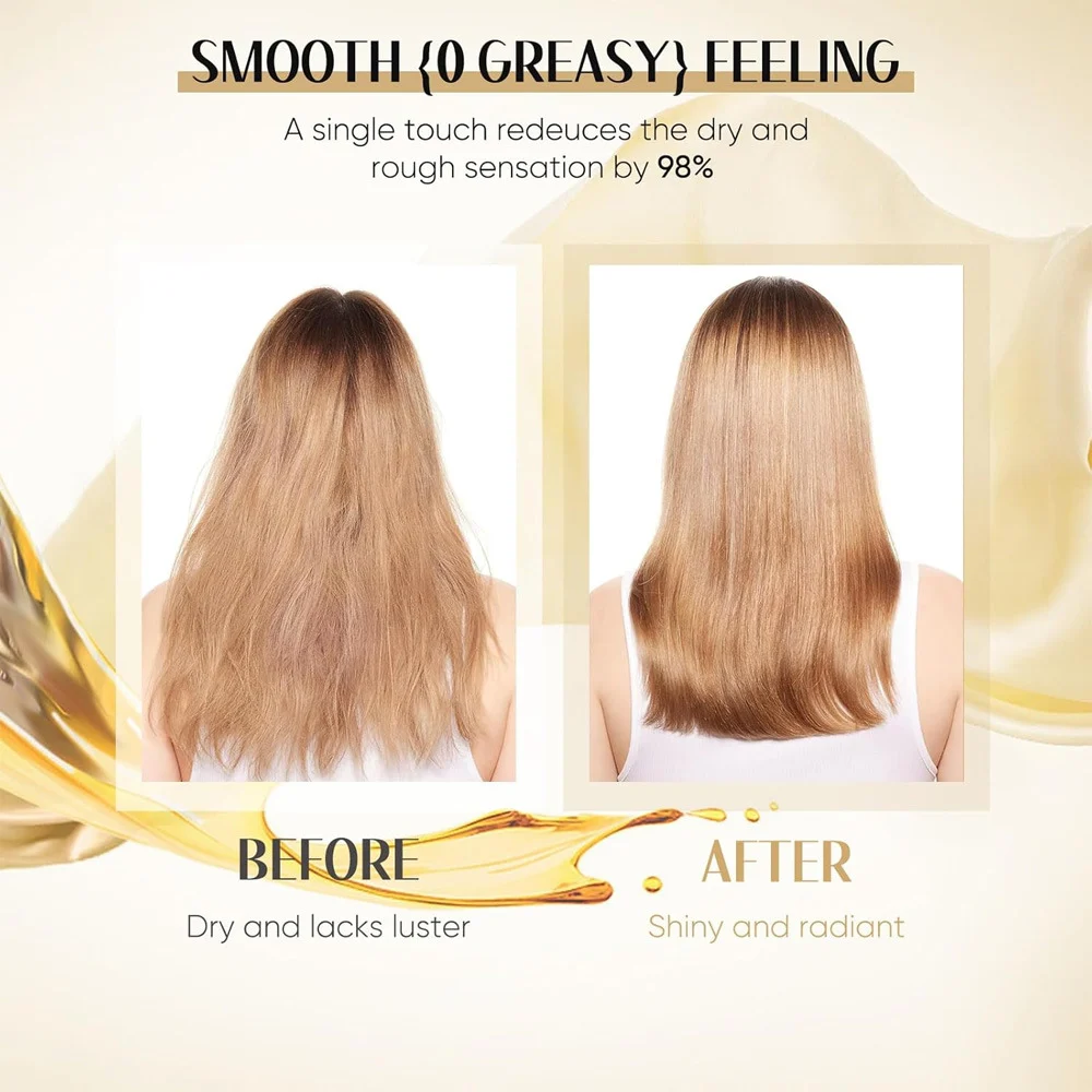 24K Gold Hair Oil - Intensive Repair for Dry Damaged Hair 1 24k gold hair moisturising oil spu826581040530 desc 1