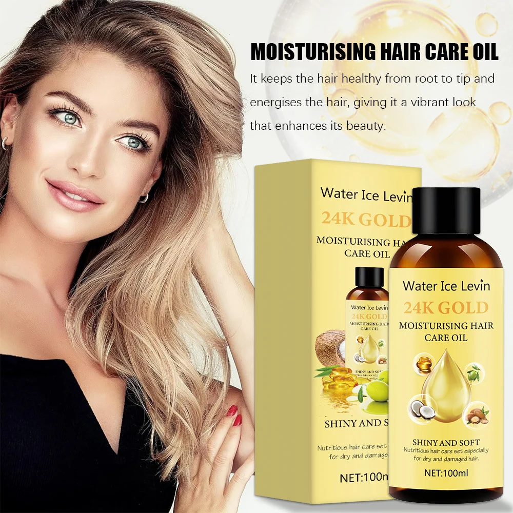 24K Gold Hair Oil - Intensive Repair for Dry Damaged Hair 2 24k gold hair moisturising oil spu826581040530 desc 2