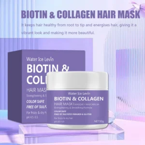 Water Ice Levin Biotin & Collagen Hair Mask For Frizzy Dry Hair 50g