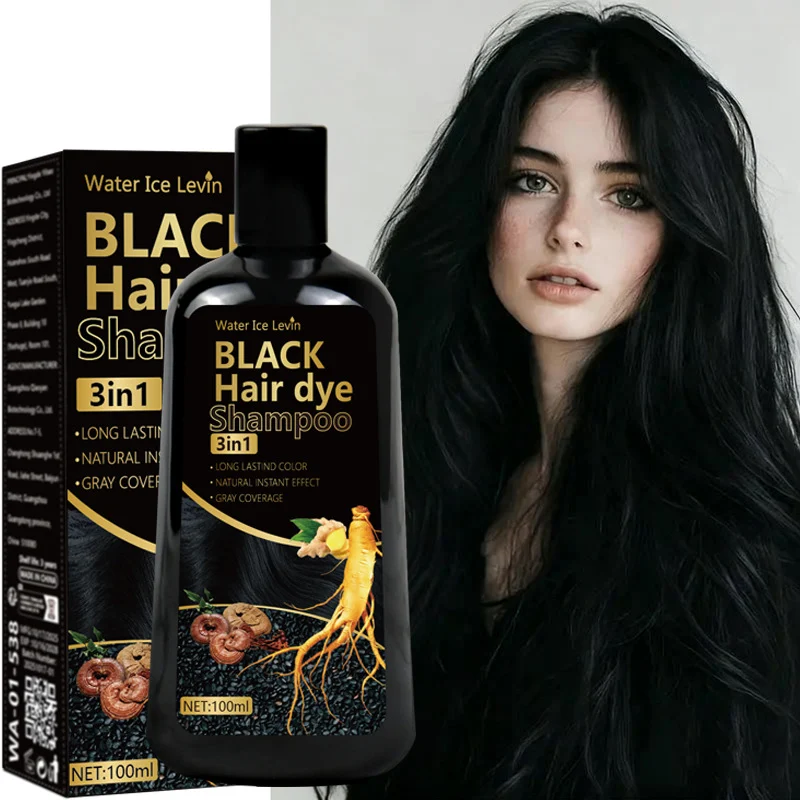 Black Hair Dye Shampoo - 3-in-1 Long Lasting Color & Gray Coverage 2 black hair dye shampoo spu1002159627647 desc 2