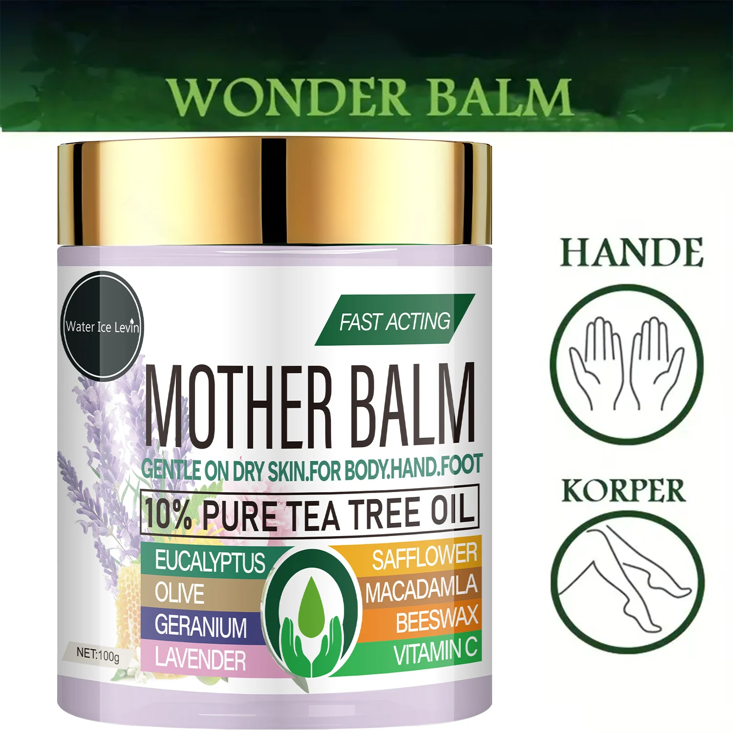 10% Tea Tree Oil Body Balm with Vitamin C & Macadamia (100g) 5 body balm moisturizer spu948456419059 desc 5
