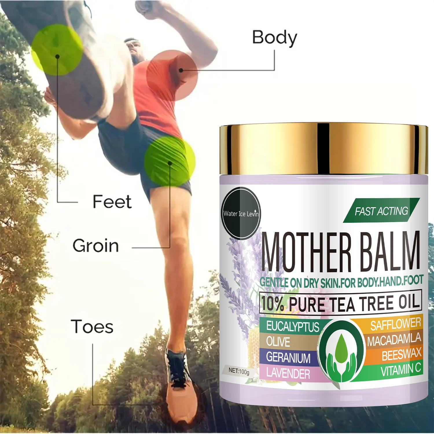 10% Tea Tree Oil Body Balm with Vitamin C & Macadamia (100g) 7 body balm moisturizer spu948456419059 desc 7