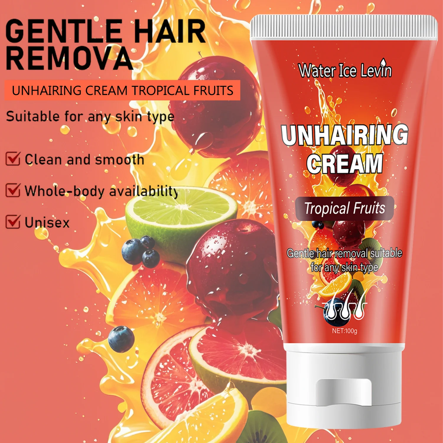 Tropical Fruits Gentle Hair Removal Cream for Face & Body (100g) 2 gentle hair removal cream spu948242938001 desc 2