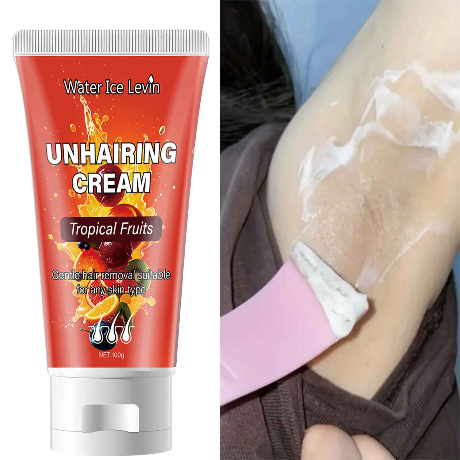 Tropical Fruits Gentle Hair Removal Cream for Face & Body (100g) 5 gentle hair removal cream spu948242938001 desc 5