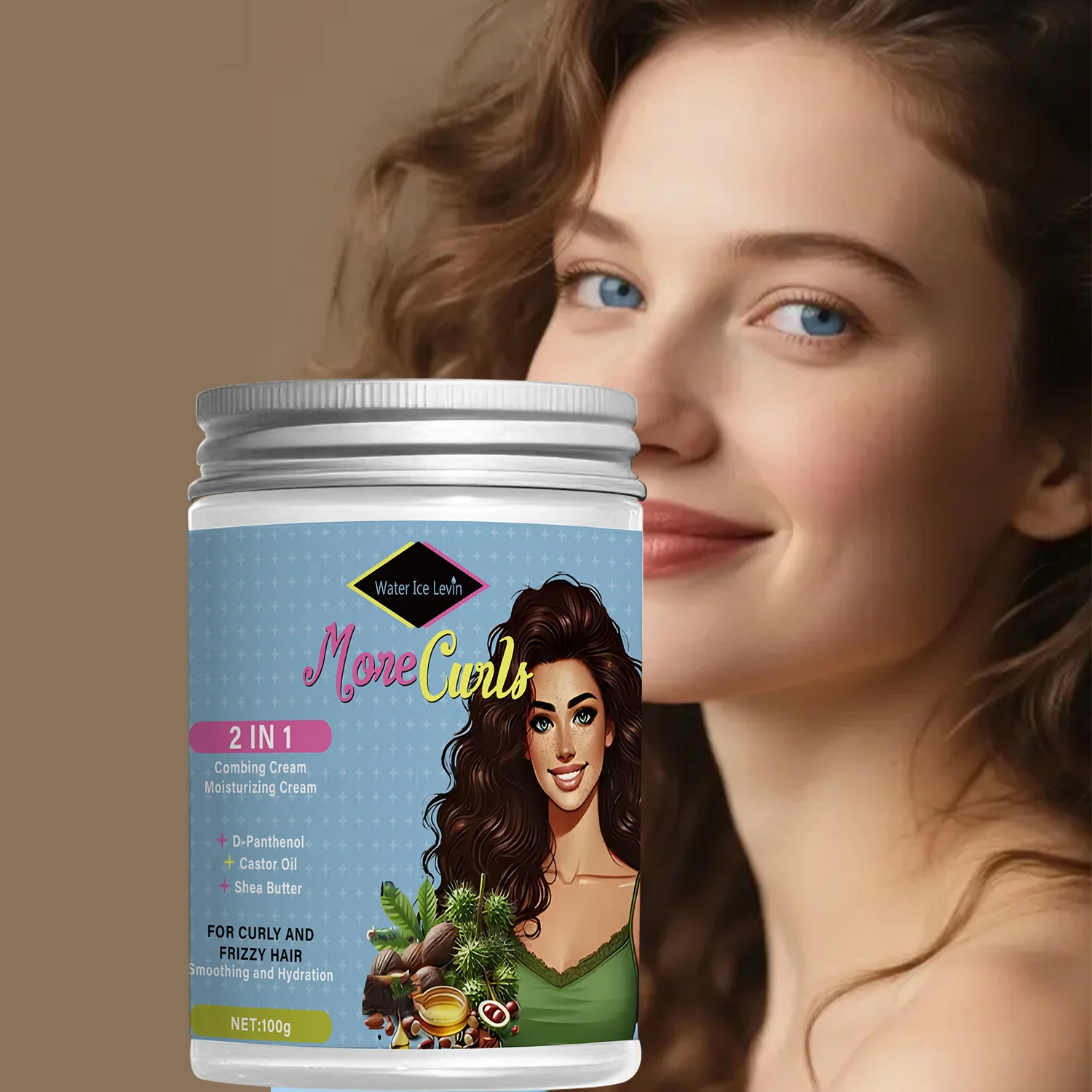 2-in-1 Combing & Moisturizing Cream for Curly Frizzy Hair - 100g 1 hair combing moisturizing cream spu941212648133 desc 1