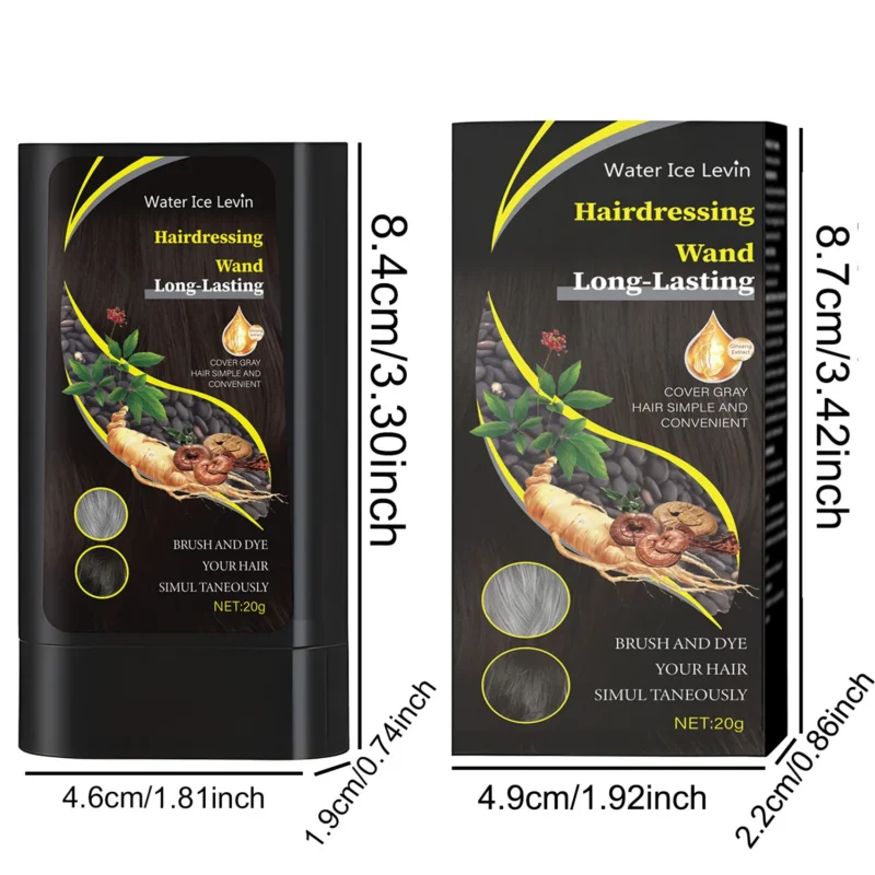 Water Ice Levin Hairdressing Wand for Gray Hair Coverage, Brush and Dye Simultaneously