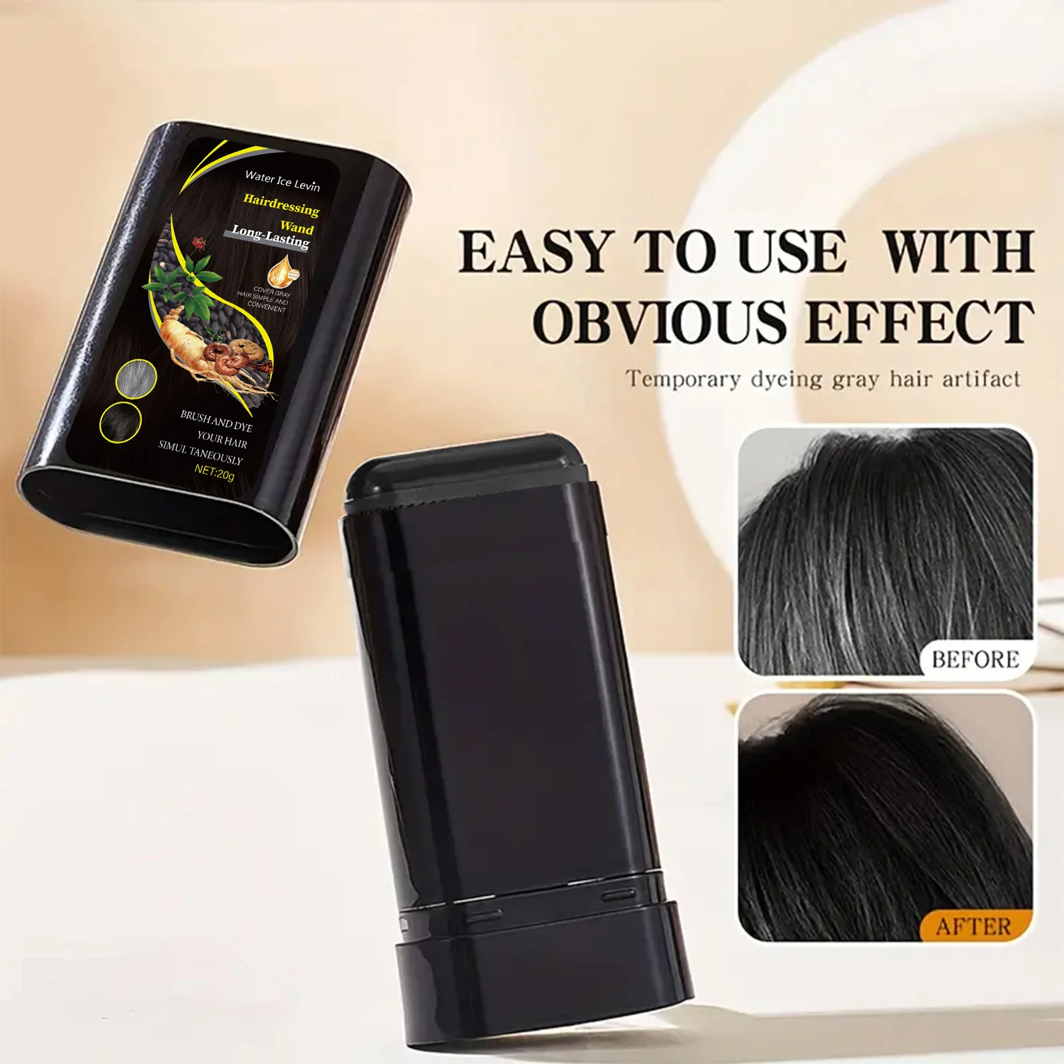 Gray Hair Coverage Wand - Instant Brush & Dye Applicator (20g) 3 hair dyeing wand comb spu945905861121 desc 3