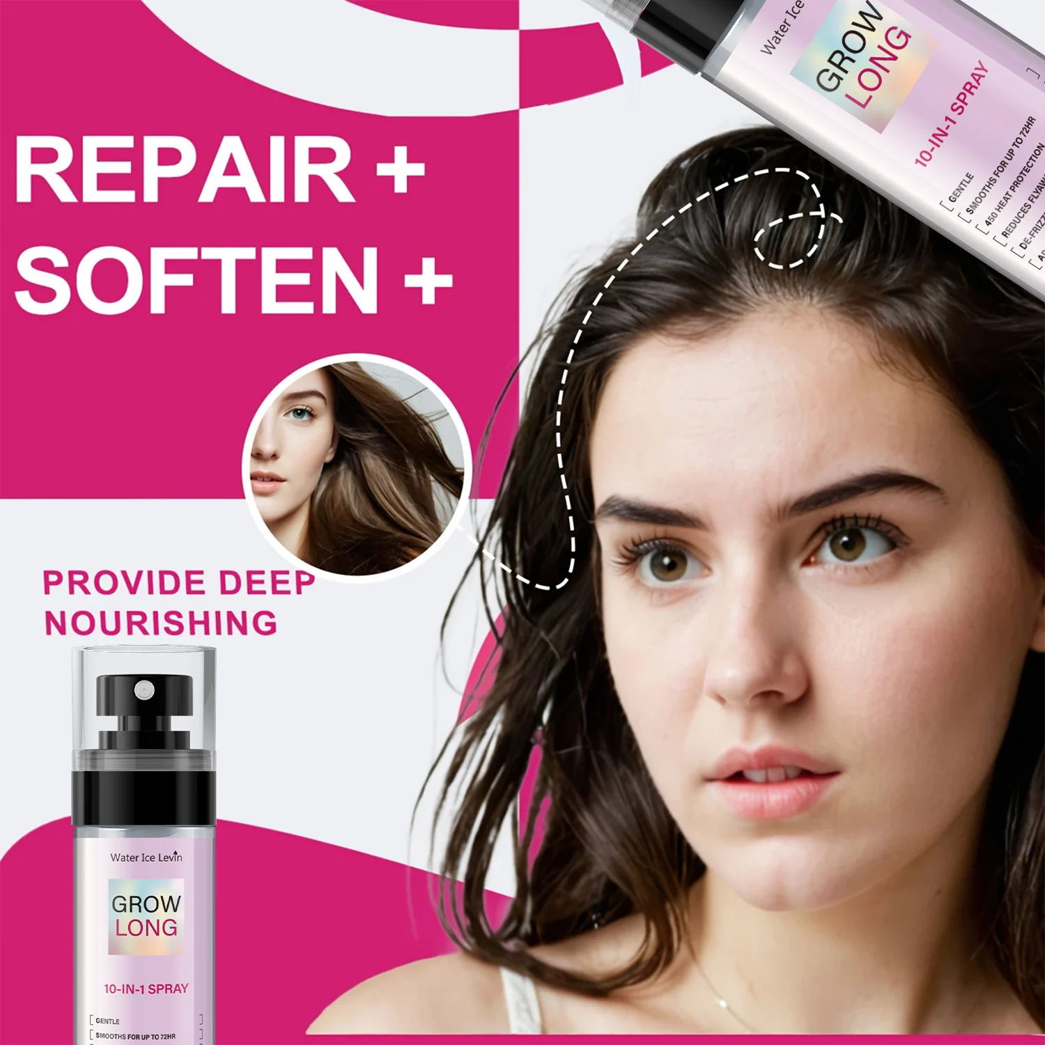 10-in-1 Hair Spray for Straight Hair - Smoothing with 450°F Heat Protection 6 hair smoothing heat protection spray spu941862955290 desc 6