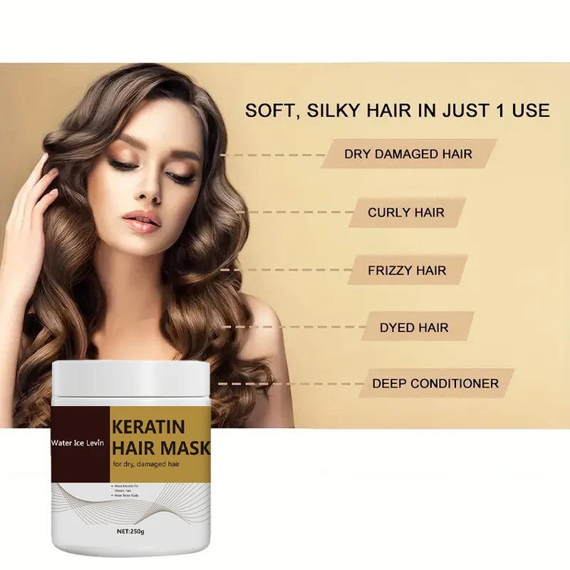 Keratin Hair Mask 250g for Dry Damaged & Frizzy Hair Repair 3 keratin hair mask treatment spu850878498162 desc 3