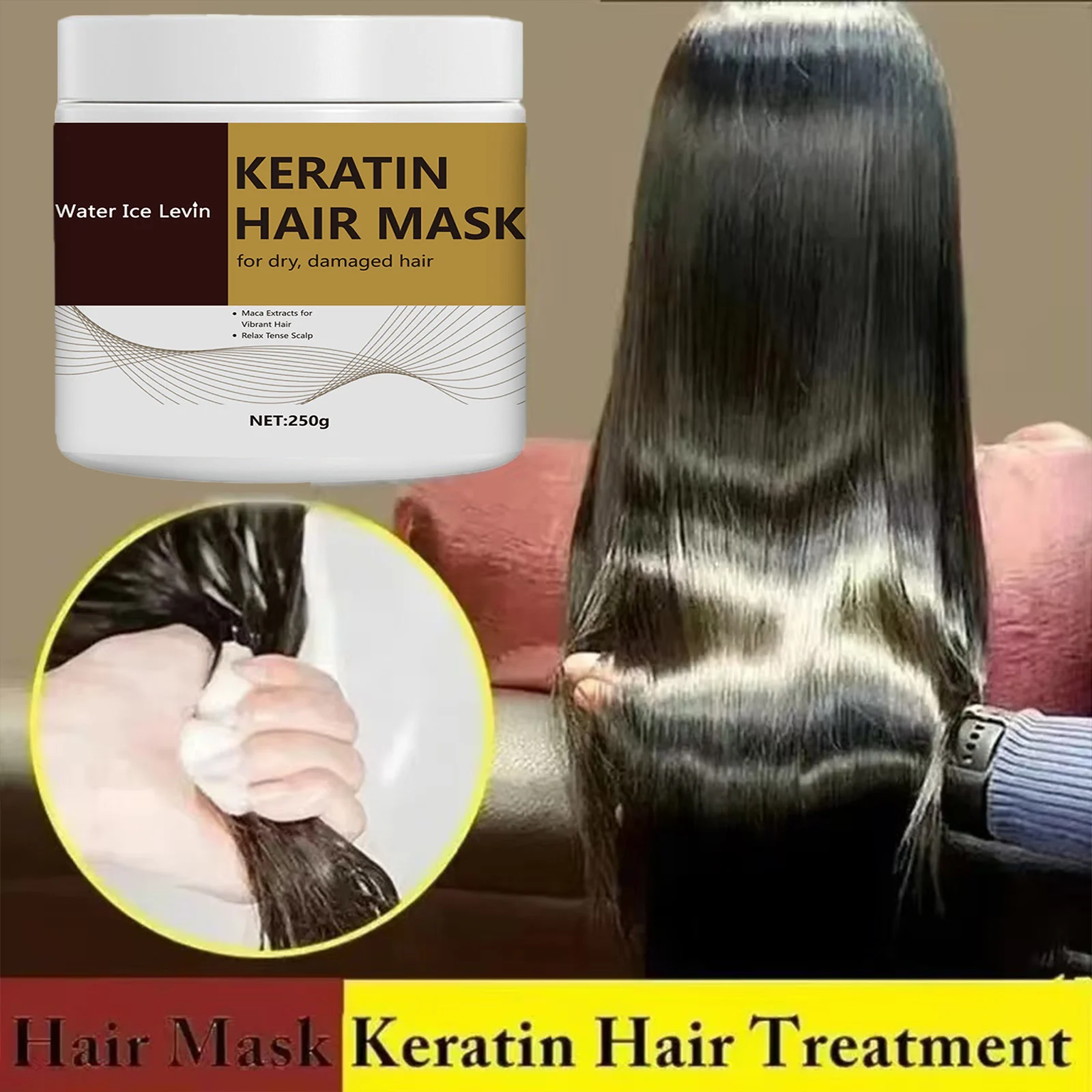 Keratin Hair Mask 250g for Dry Damaged & Frizzy Hair Repair 5 keratin hair mask treatment spu850878498162 desc 5