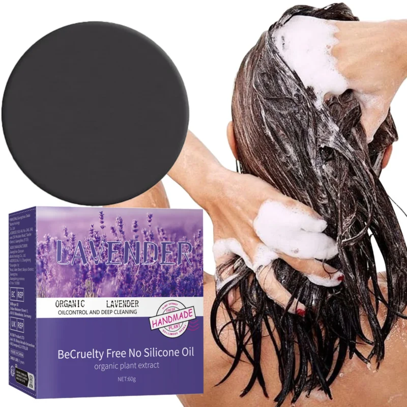 Water Ice Levin Lavender Shampoo Soap Bar for Oily Hair, Deep Cleanse & Oil Control