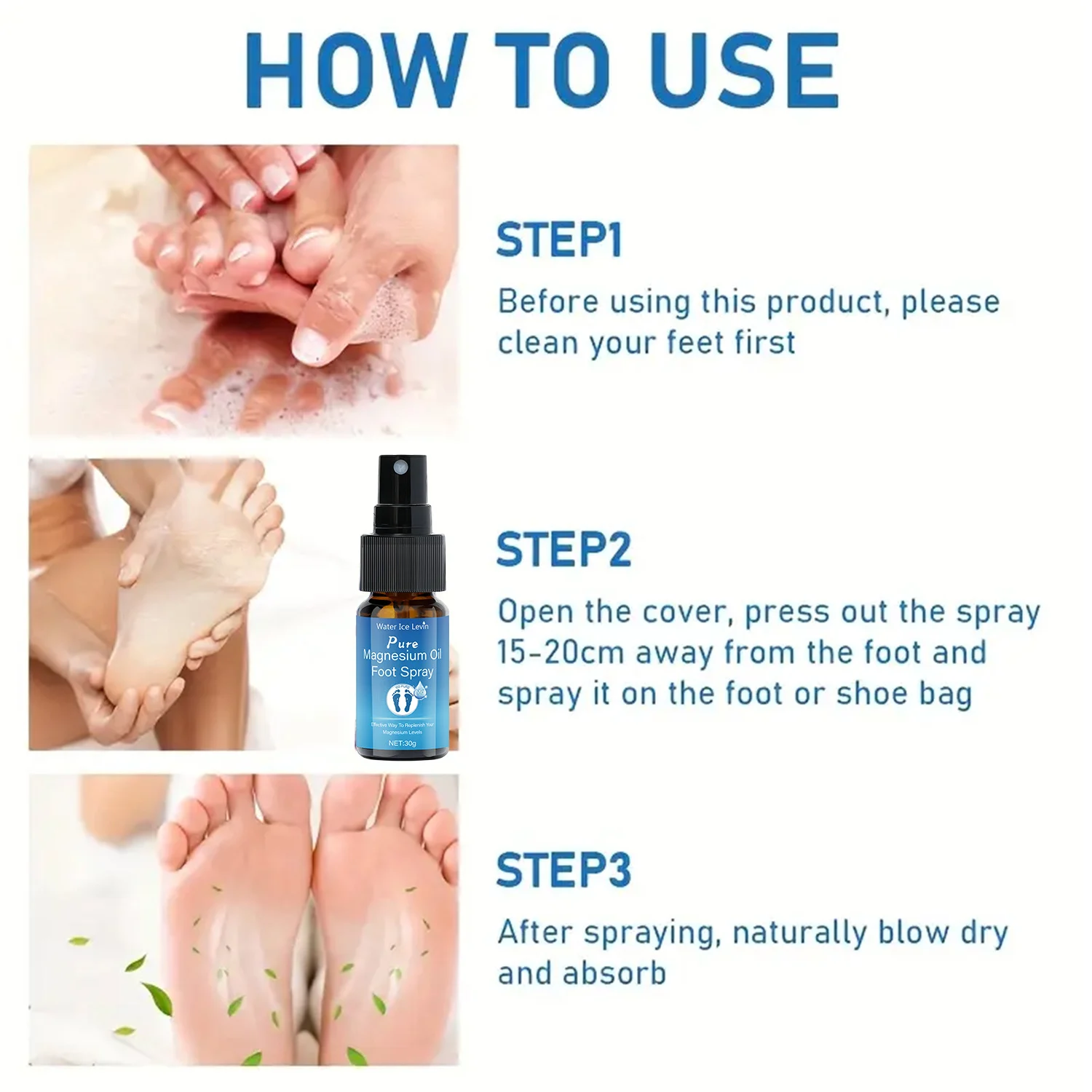 Magnesium Oil Foot Spray 30g - Odor Control & Exfoliating 2 magnesium oil foot spray spu990426248732 desc 2