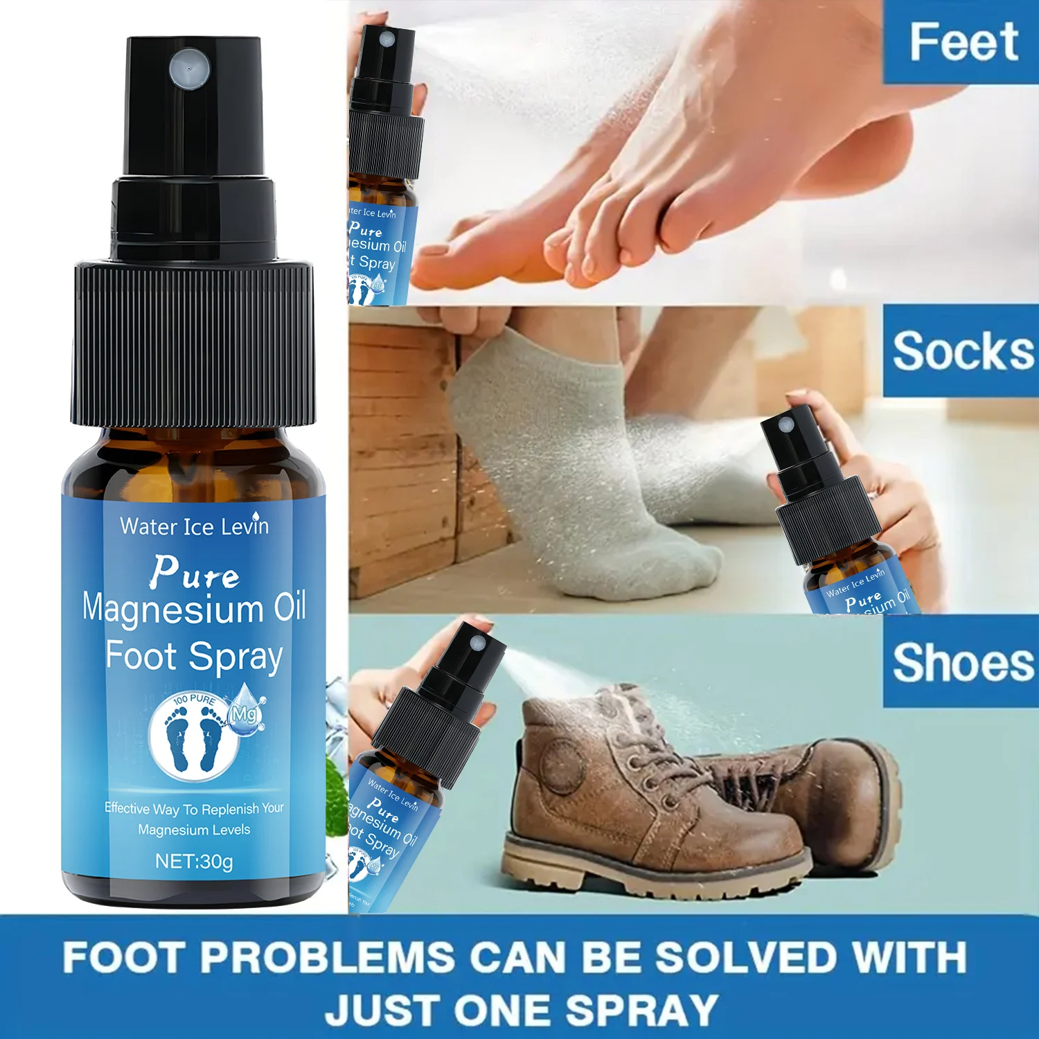 Magnesium Oil Foot Spray 30g - Odor Control & Exfoliating 7 magnesium oil foot spray spu990426248732 desc 7