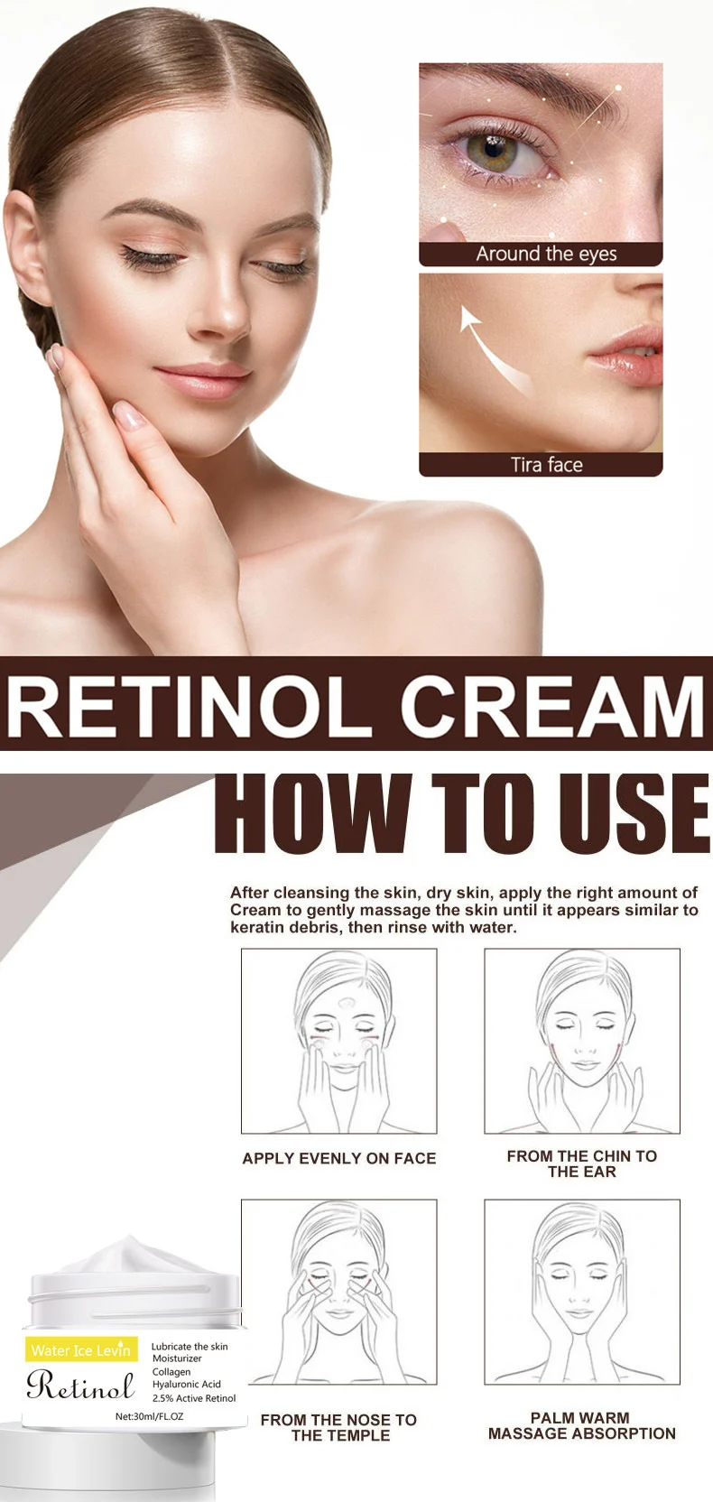 2.5% Retinol Anti-Aging Cream with Hyaluronic Acid & Collagen 30ml 4 retinol anti aging moisturizer cream spu797739673287 desc 4