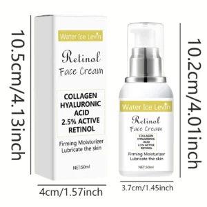 Water Ice Levin Retinol Face Cream with Hyaluronic Acid & Collagen, Firming Moisturizer 50ml