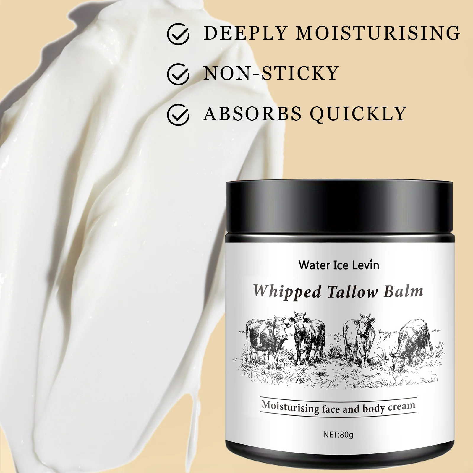 Whipped Tallow Balm - Deeply Moisturizing Non-Sticky Body Cream 1 whipped tallow balm spu817096702726 desc 1
